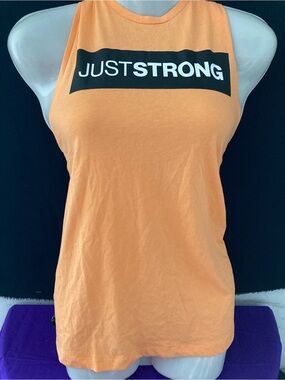 Just Strong Orange Logo Muscle Tank Workout Top Women’s Size S